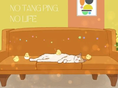 A cat resting on a sofa surrounded by small ducklings