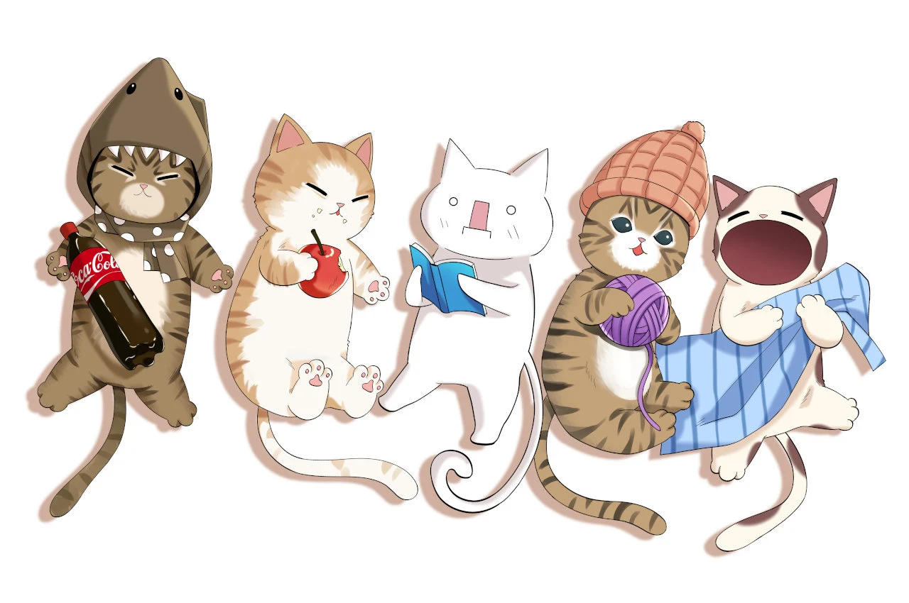 Tang Ping Cat illustration accompanying an article about lying flat